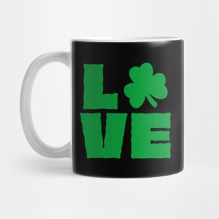 Love Shamrock Typography Green for St Patricks Day Mug